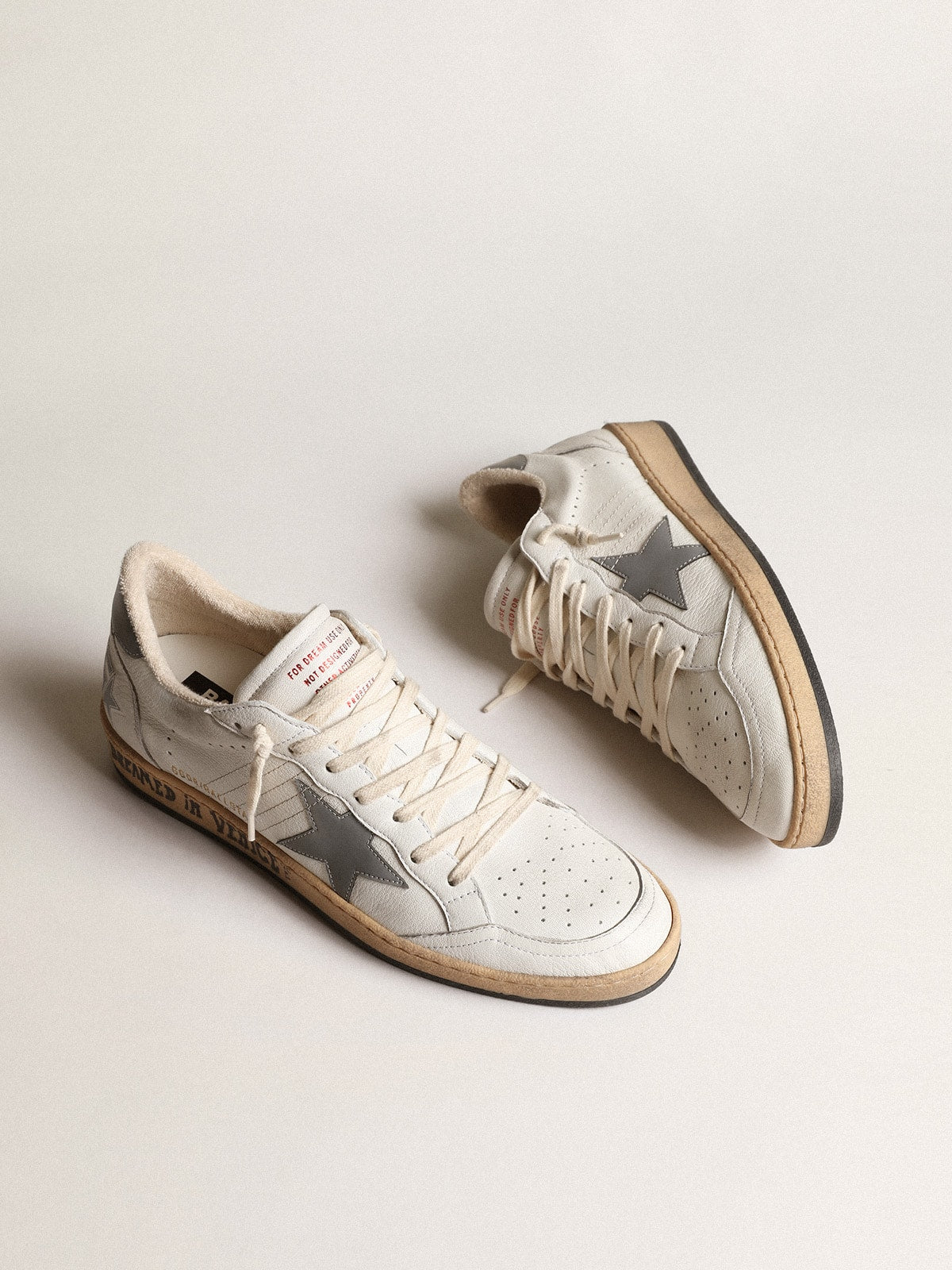 Ball Star in nappa with gray reflective nylon star and heel tab - Golden Goose Men