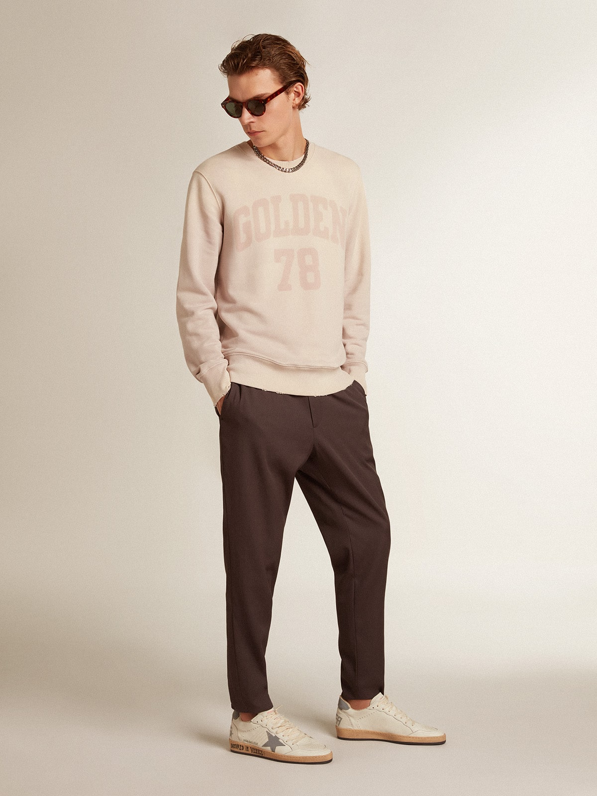 Ball Star in nappa with gray reflective nylon star and heel tab - Golden Goose Men