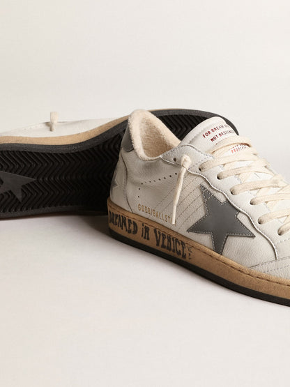 Ball Star in nappa with gray reflective nylon star and heel tab - Golden Goose Men