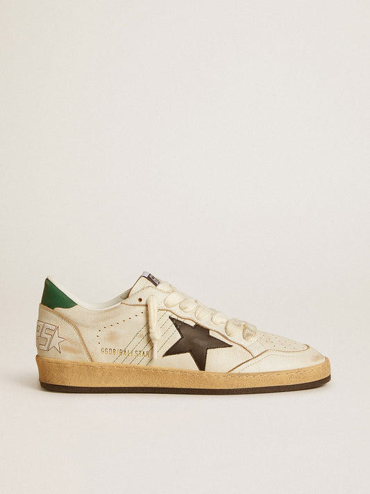 Men’s Ball Star with black leather star and green leather heel tab - Golden Goose Men