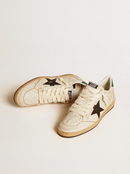 Men’s Ball Star with black leather star and green leather heel tab - Golden Goose Men