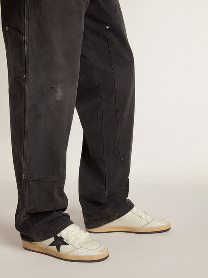 Men’s Ball Star with black leather star and green leather heel tab - Golden Goose Men