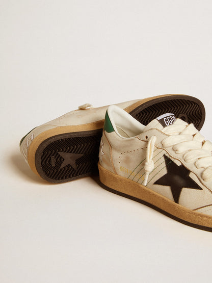 Men’s Ball Star with black leather star and green leather heel tab - Golden Goose Men
