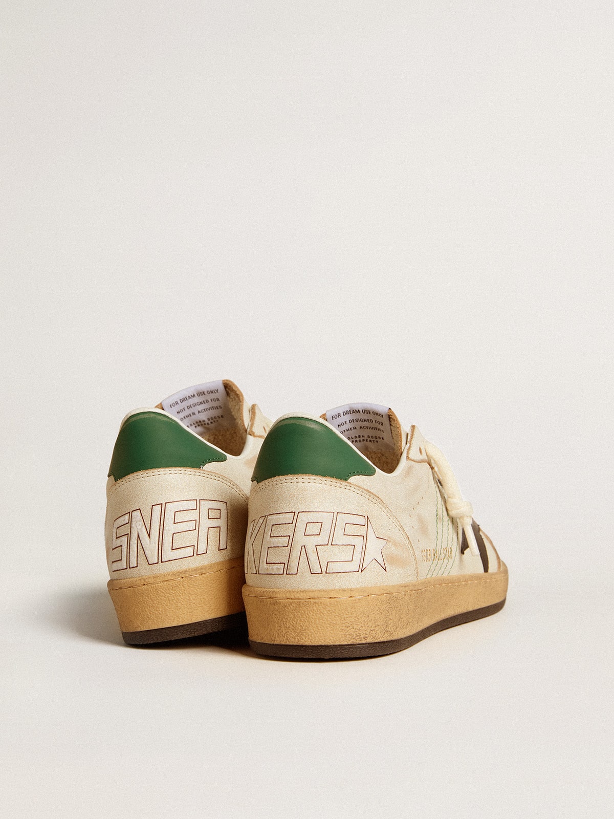 Men’s Ball Star with black leather star and green leather heel tab - Golden Goose Men