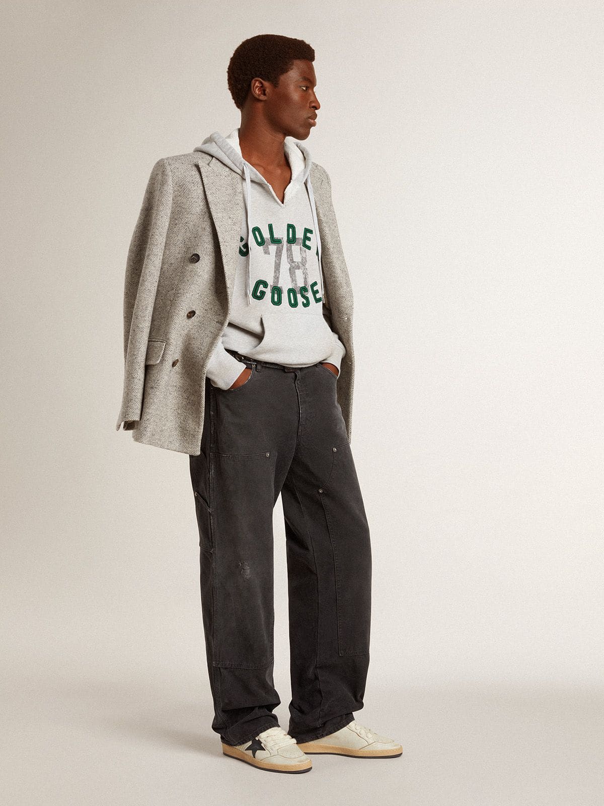 Men’s Ball Star with black leather star and green leather heel tab - Golden Goose Men