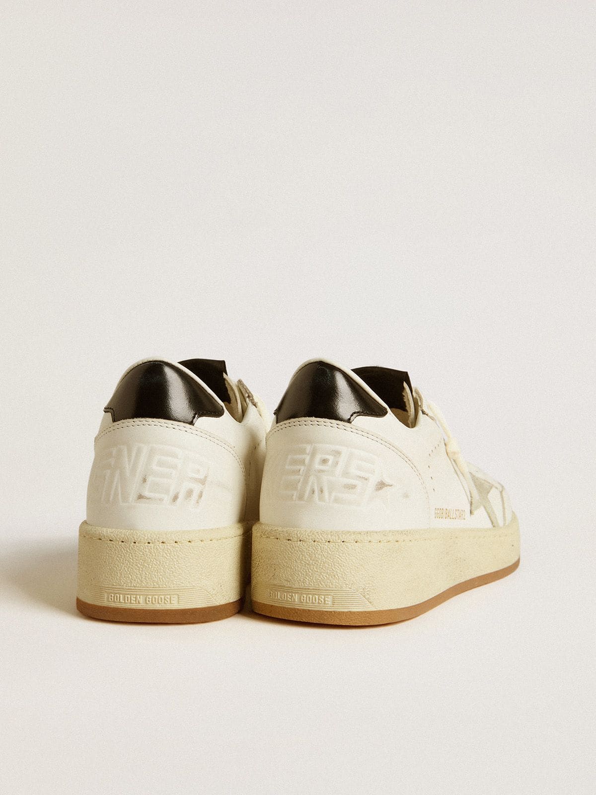 Ball Star with ice-gray suede star and glossy black leather heel tab - Golden Goose Men