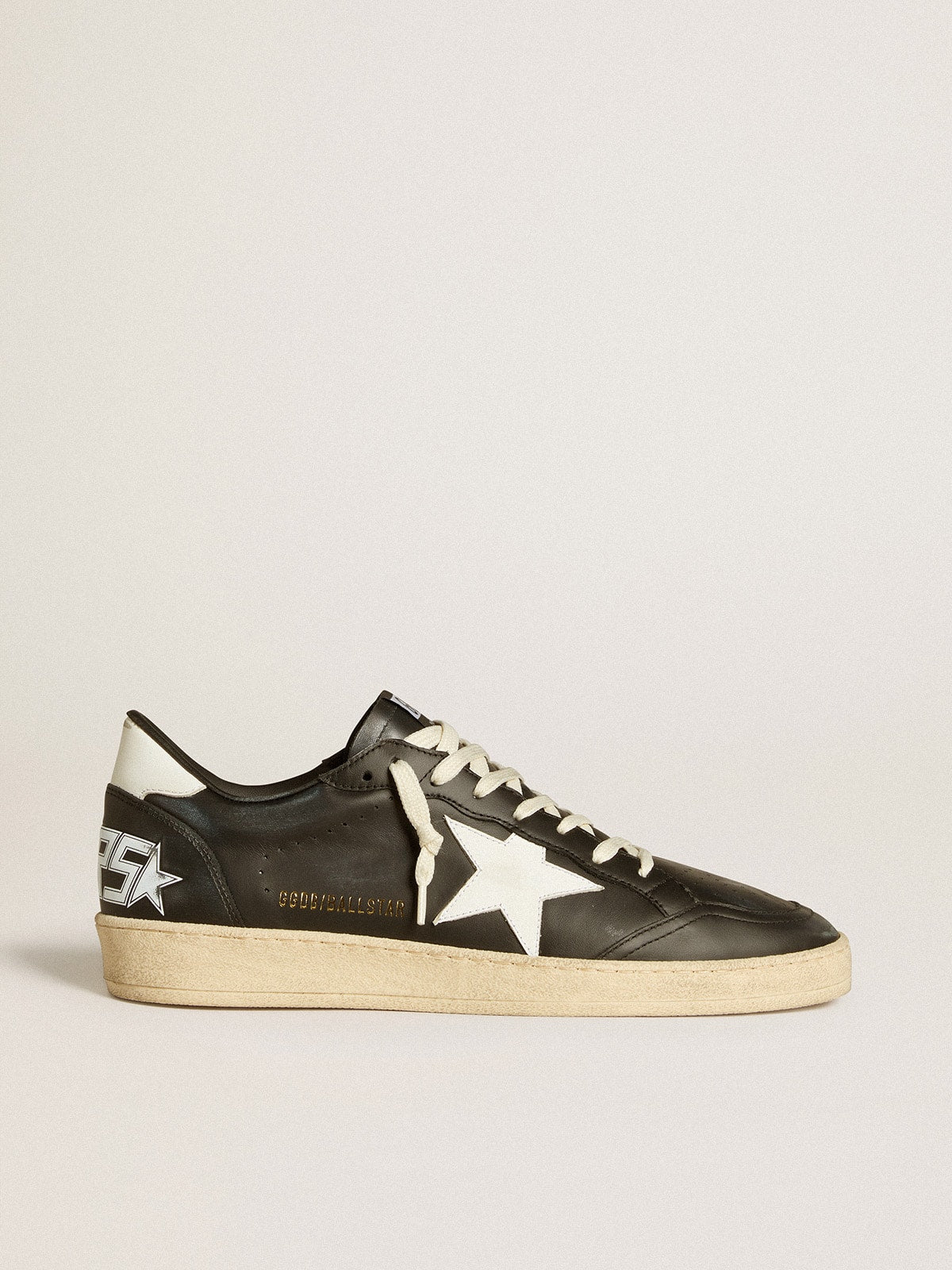 Men's Ball Star in black nappa with white leather star and heel tab - Golden Goose Men