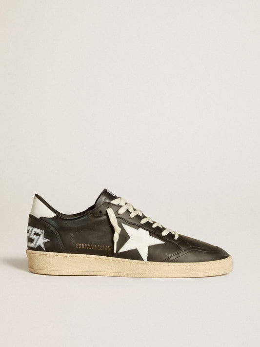 Men's Ball Star in black nappa with white leather star and heel tab - Golden Goose Men