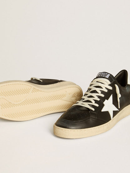 Men's Ball Star in black nappa with white leather star and heel tab - Golden Goose Men