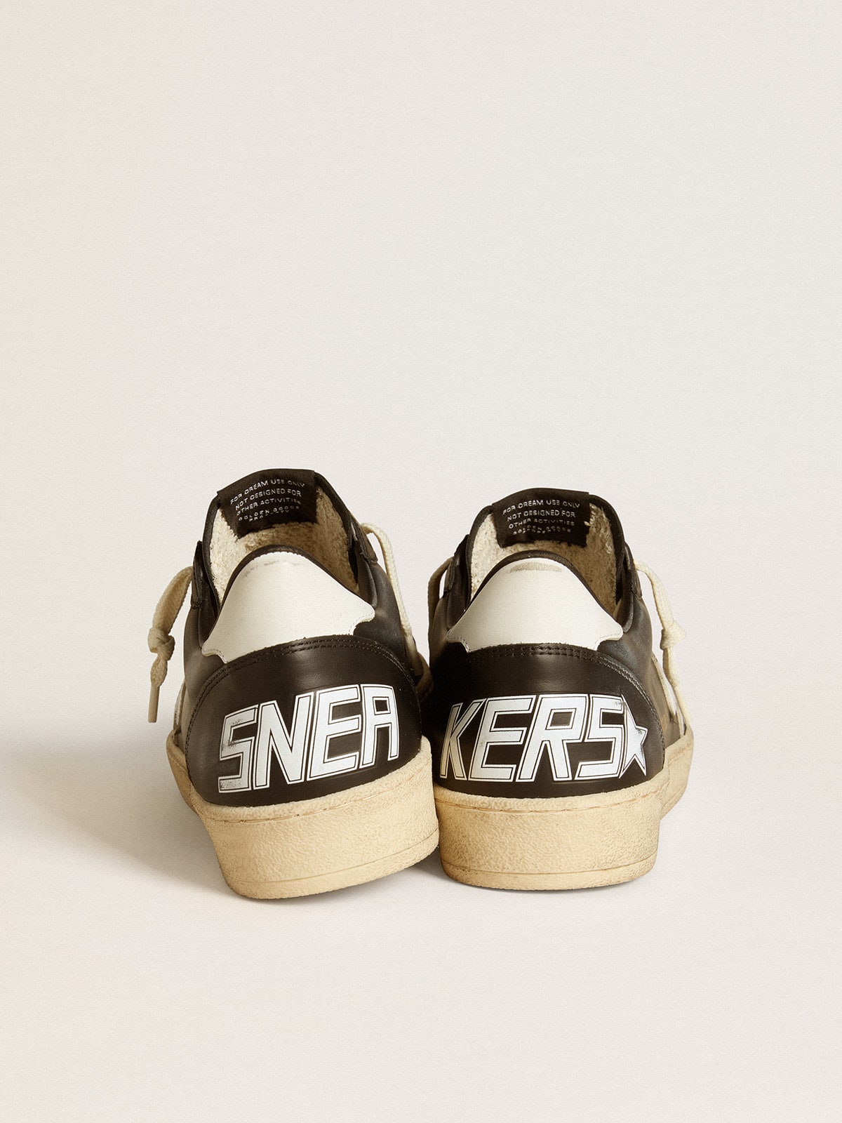 Men's Ball Star in black nappa with white leather star and heel tab - Golden Goose Men