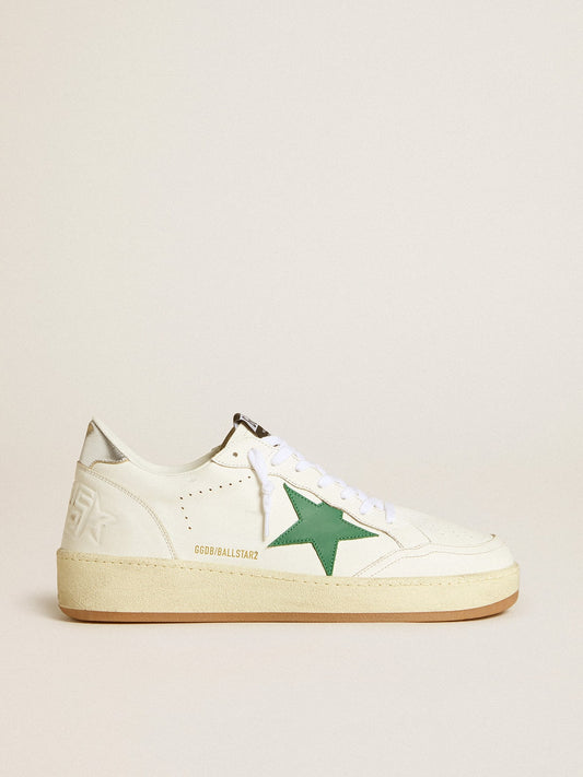 Men's Ball Star with green leather star and metallic leather heel tab - Golden Goose Men
