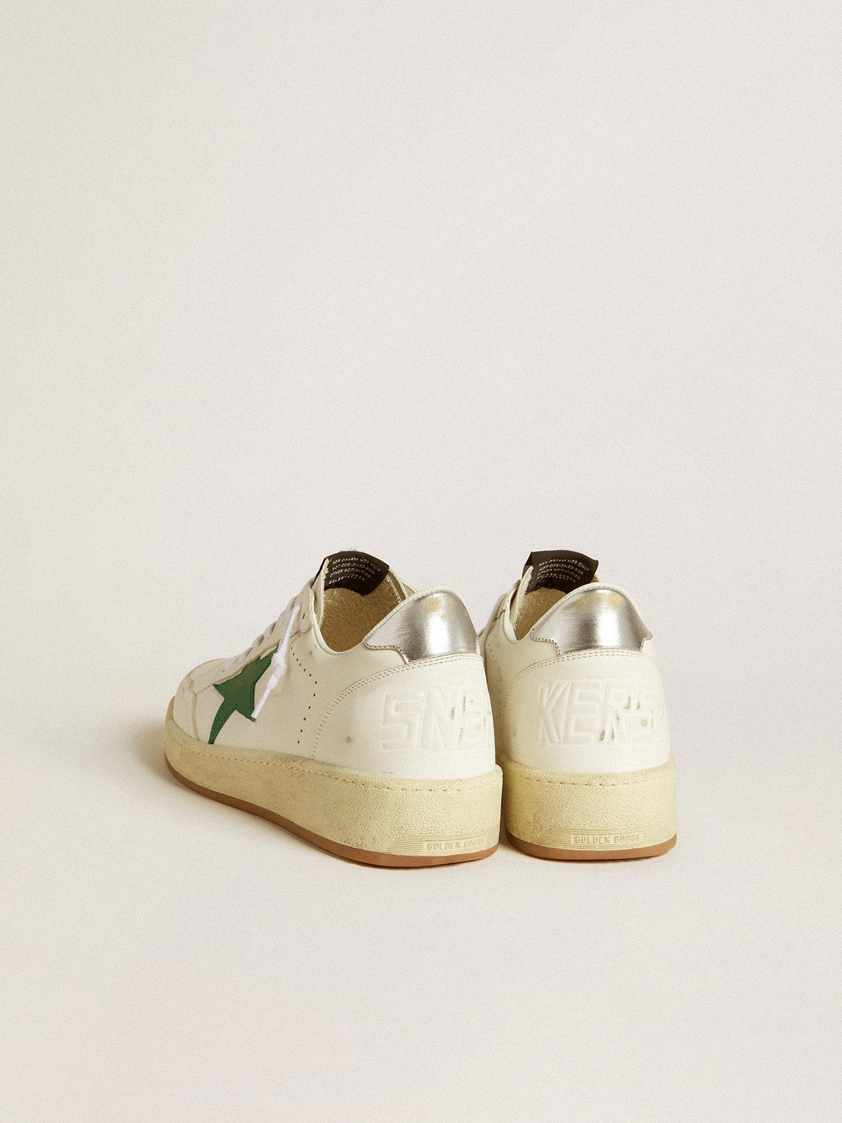 Men's Ball Star with green leather star and metallic leather heel tab - Golden Goose Men