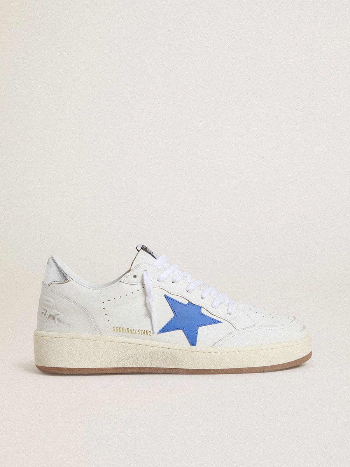 Ball Star with light blue leather star and silver foiled leather heel tab - Golden Goose Men