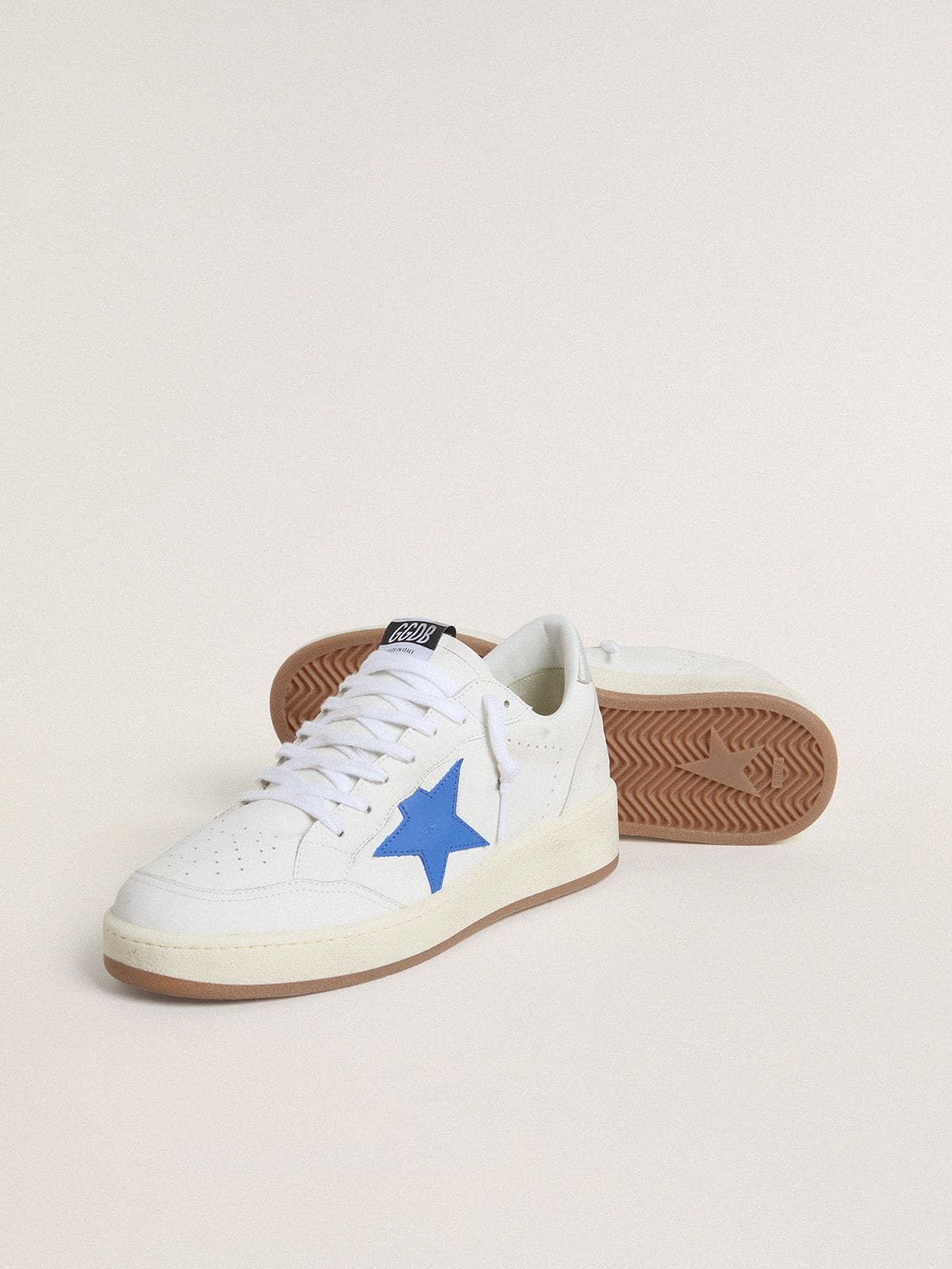 Ball Star with light blue leather star and silver foiled leather heel tab - Golden Goose Men