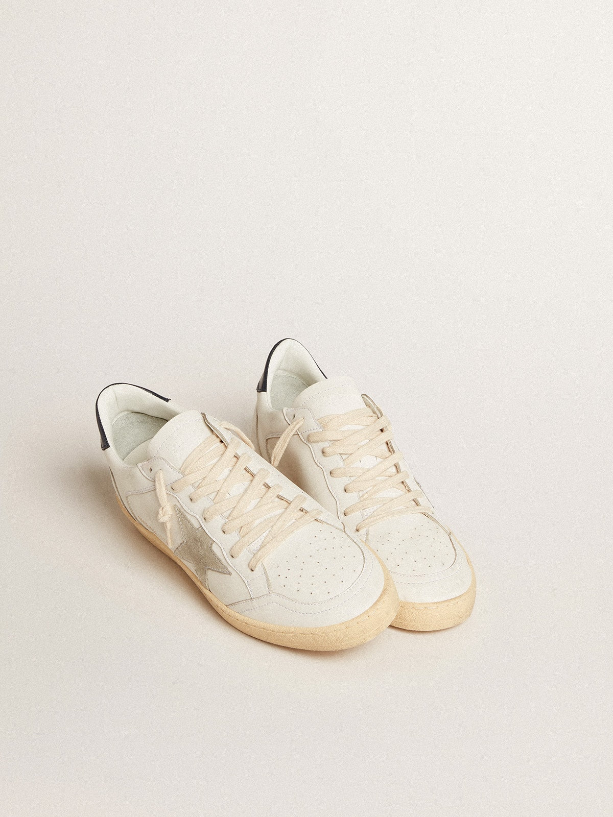 Ball Star with ice-gray suede star and blue leather heel tab - Golden Goose Men