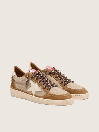 Men's Ball Star in wool with cream leather star and brown waxed leather inserts - Golden Goose Men