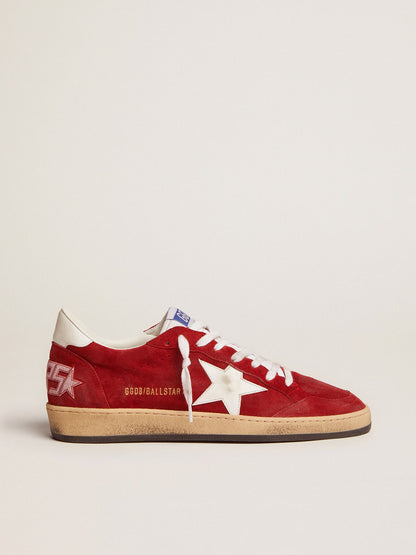 Men's Ball Star in dark red suede with white star and heel tab - Golden Goose Men