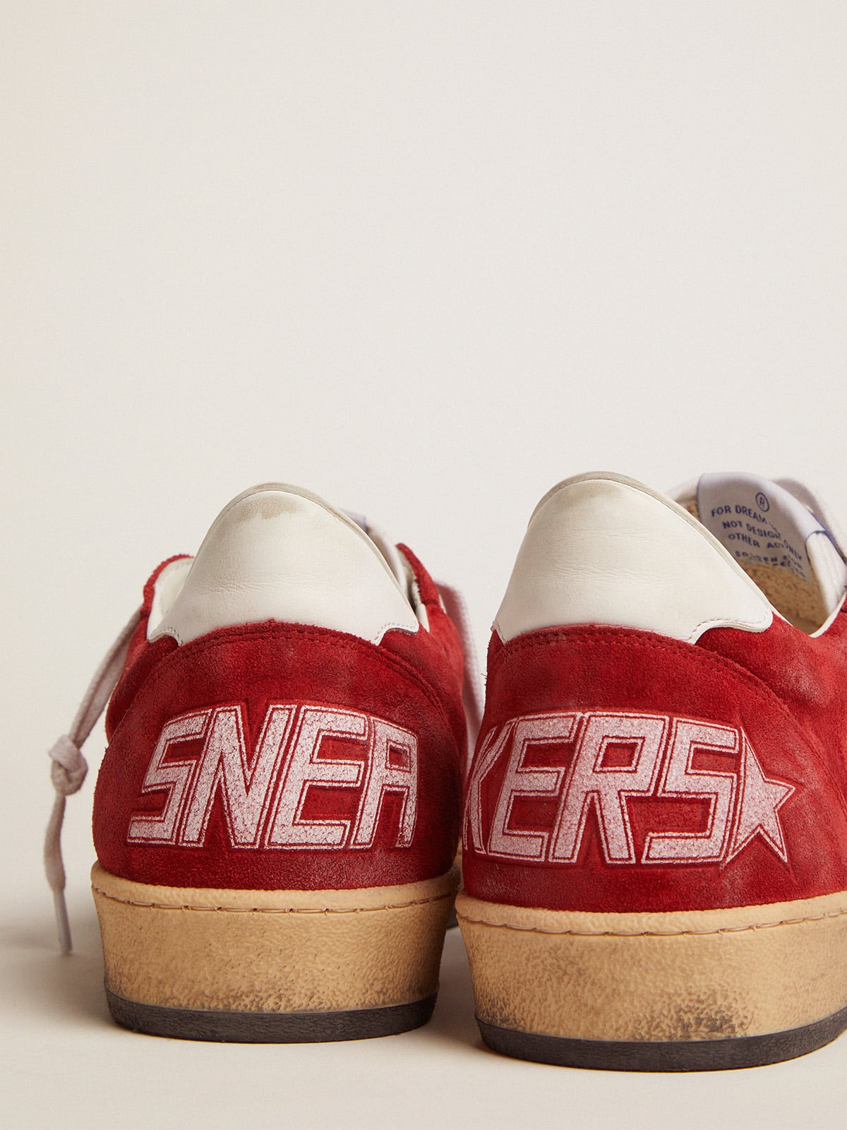Men's Ball Star in dark red suede with white star and heel tab - Golden Goose Men
