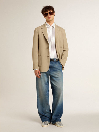 Bio-based Ball Star in metallic silver with silver star and red heel tab - Golden Goose Men