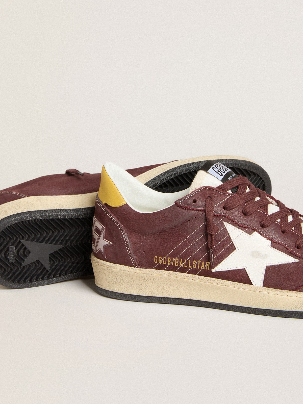 Men's Ball Star in chocolate nubuck with leather star and heel tab - Golden Goose Men