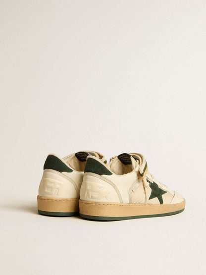 Ball Star in nylon and nappa with green suede star and heel tab - Golden Goose Men