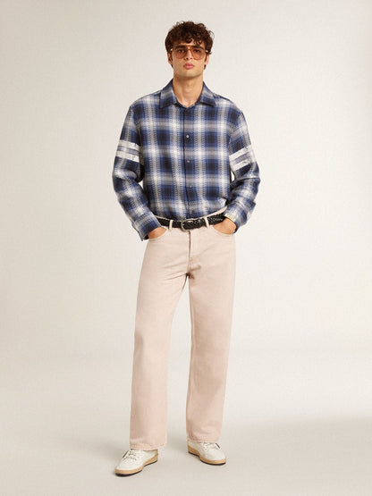 Men’s Ball Star LTD with mesh star and midnight blue leather heel tab - Golden Goose Men