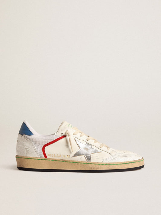 Ball Star in nappa and mesh with silver metallic leather star - Golden Goose Men
