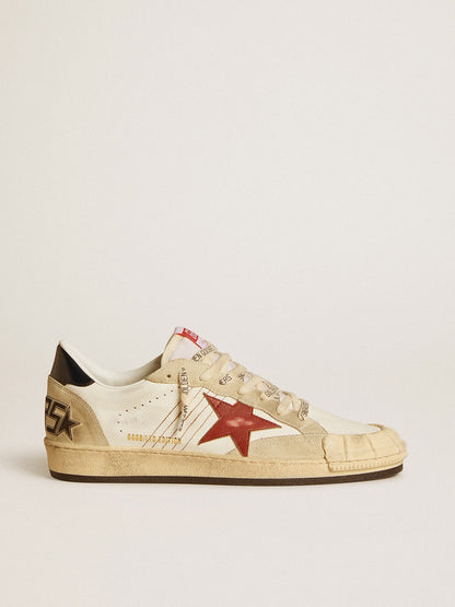 Men's Ball Star LTD in nappa leather with red leather star and leather heel tab - Golden Goose Men