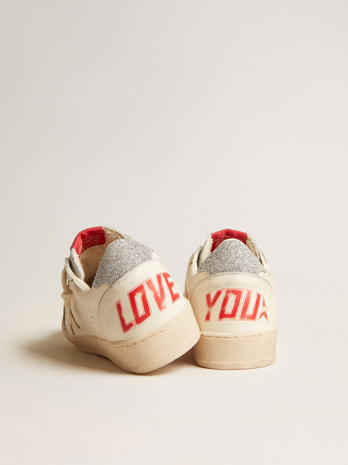 Men’s Ball Star  in nappa with white star and Swarovski crystal heel tab - Golden Goose Men