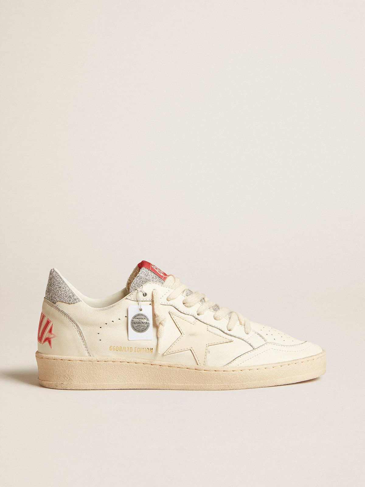 Men’s Ball Star  in nappa with white star and Swarovski crystal heel tab - Golden Goose Men