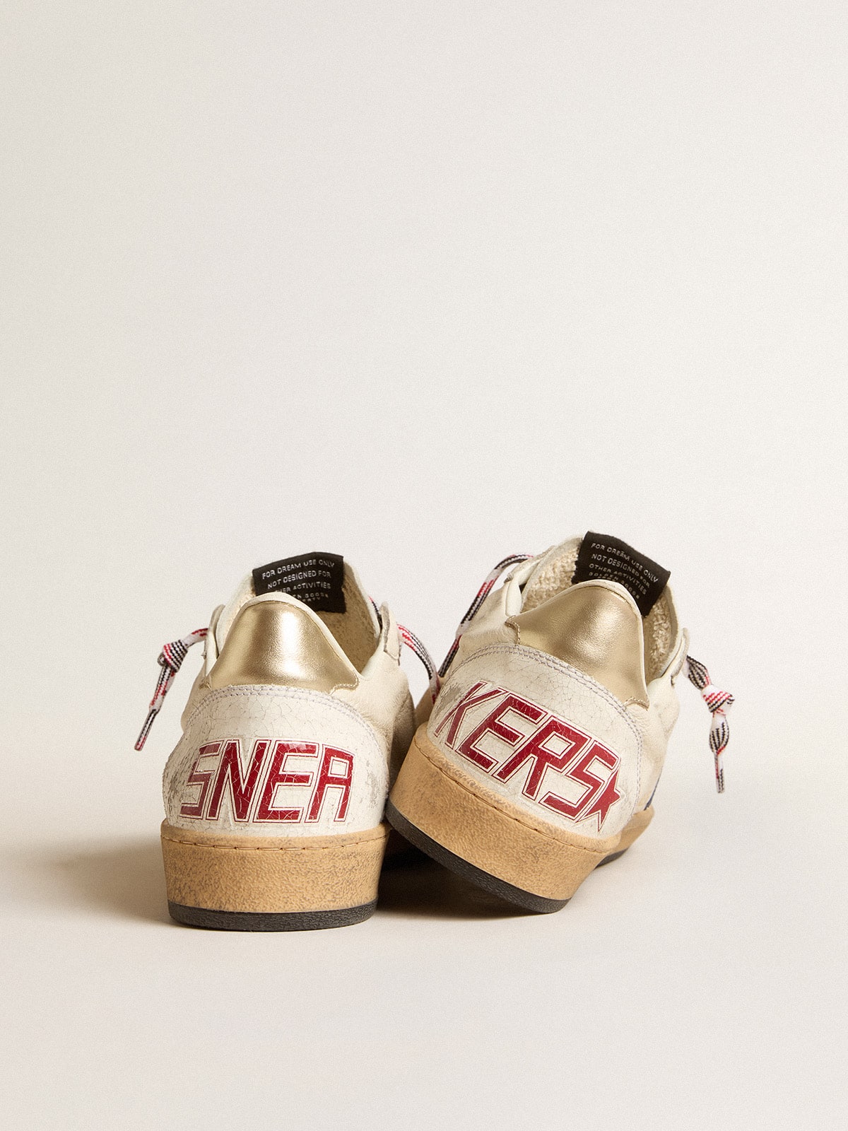 Men's Ball Star in nappa leather with blue suede star and platinum leather heel tab - Golden Goose Men