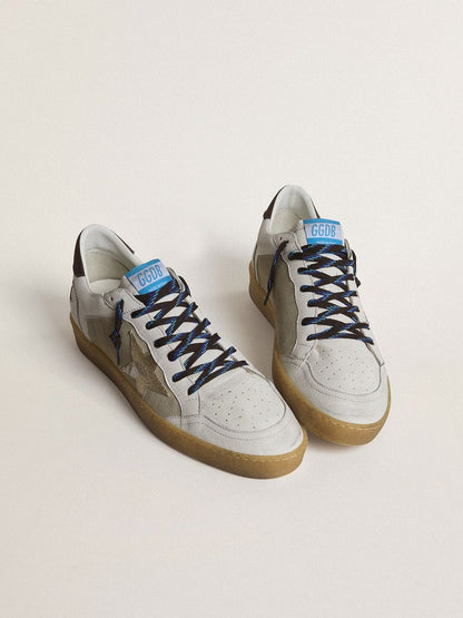 Ball Star LTD with foiled crackle leather star and brown leather heel tab - Golden Goose Men