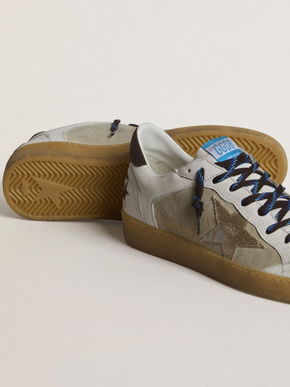Ball Star LTD with foiled crackle leather star and brown leather heel tab - Golden Goose Men