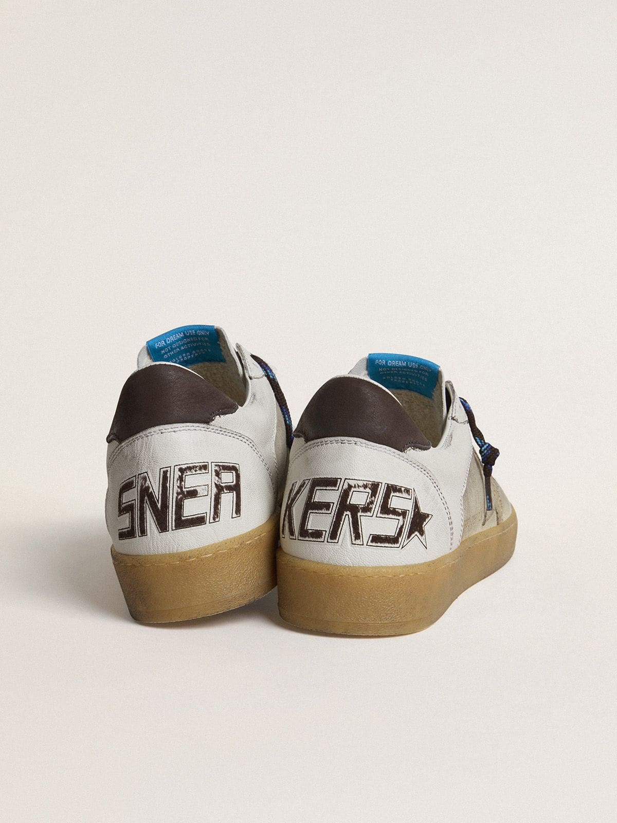 Ball Star LTD with foiled crackle leather star and brown leather heel tab - Golden Goose Men
