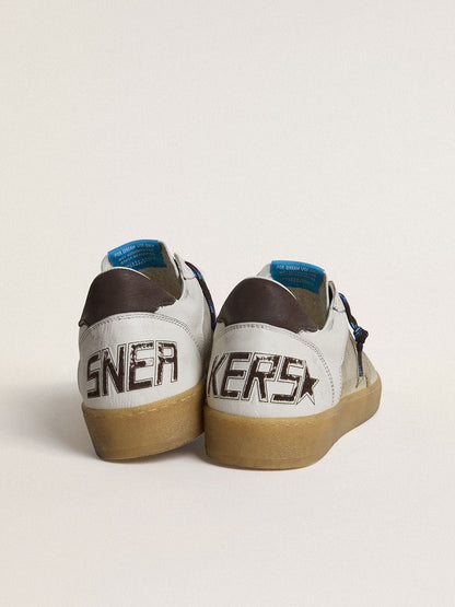 Ball Star LTD with foiled crackle leather star and brown leather heel tab - Golden Goose Men