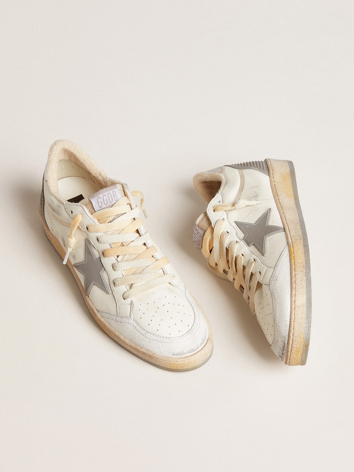 Ball Star in nappa with rubber star and silver leather heel tab - Golden Goose Men