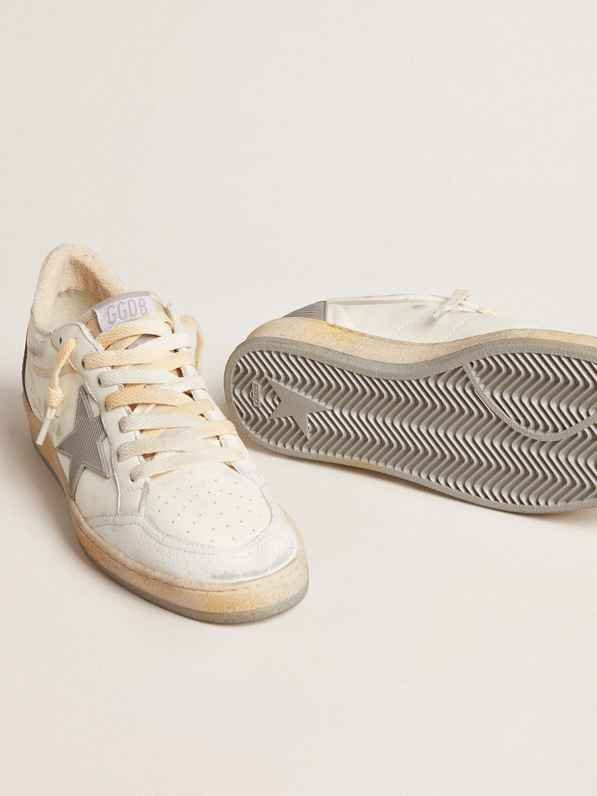 Ball Star in nappa with rubber star and silver leather heel tab - Golden Goose Men