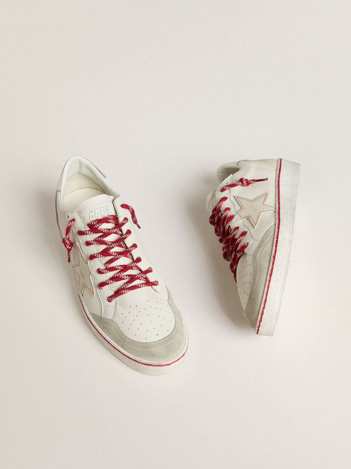 Men’s Ball Star LTD CNY in white leather with a lived-in effect - Golden Goose Men