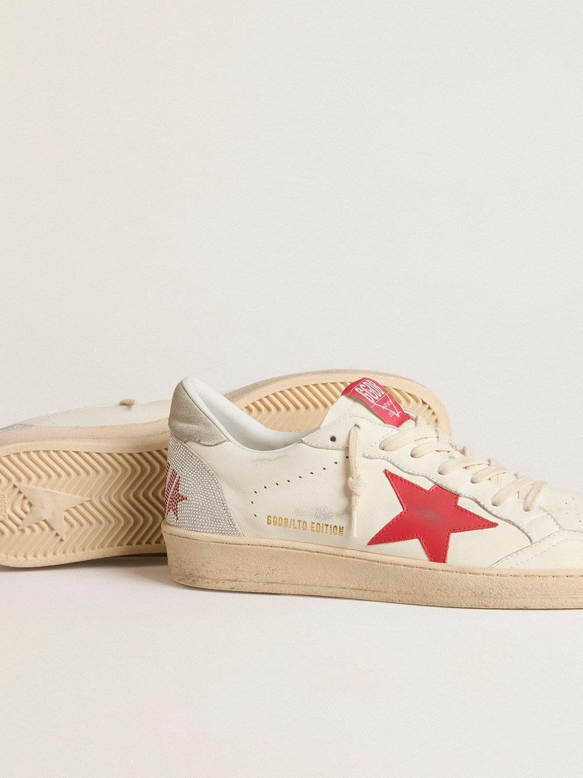 Valentine’s Day Men’s Ball Star with red leather star and red Swarovski lettering - Golden Goose Men