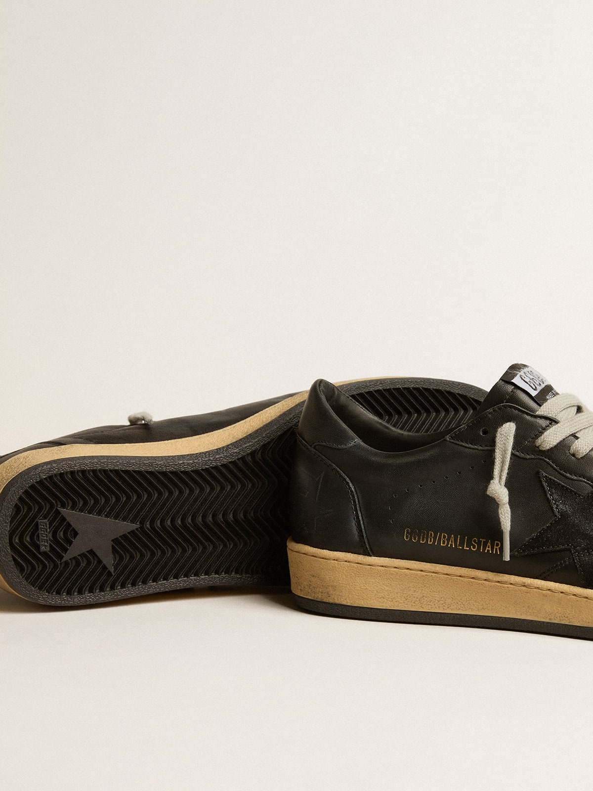 Men’s Ball Star in black nappa with suede star and nappa heel tab - Golden Goose Men