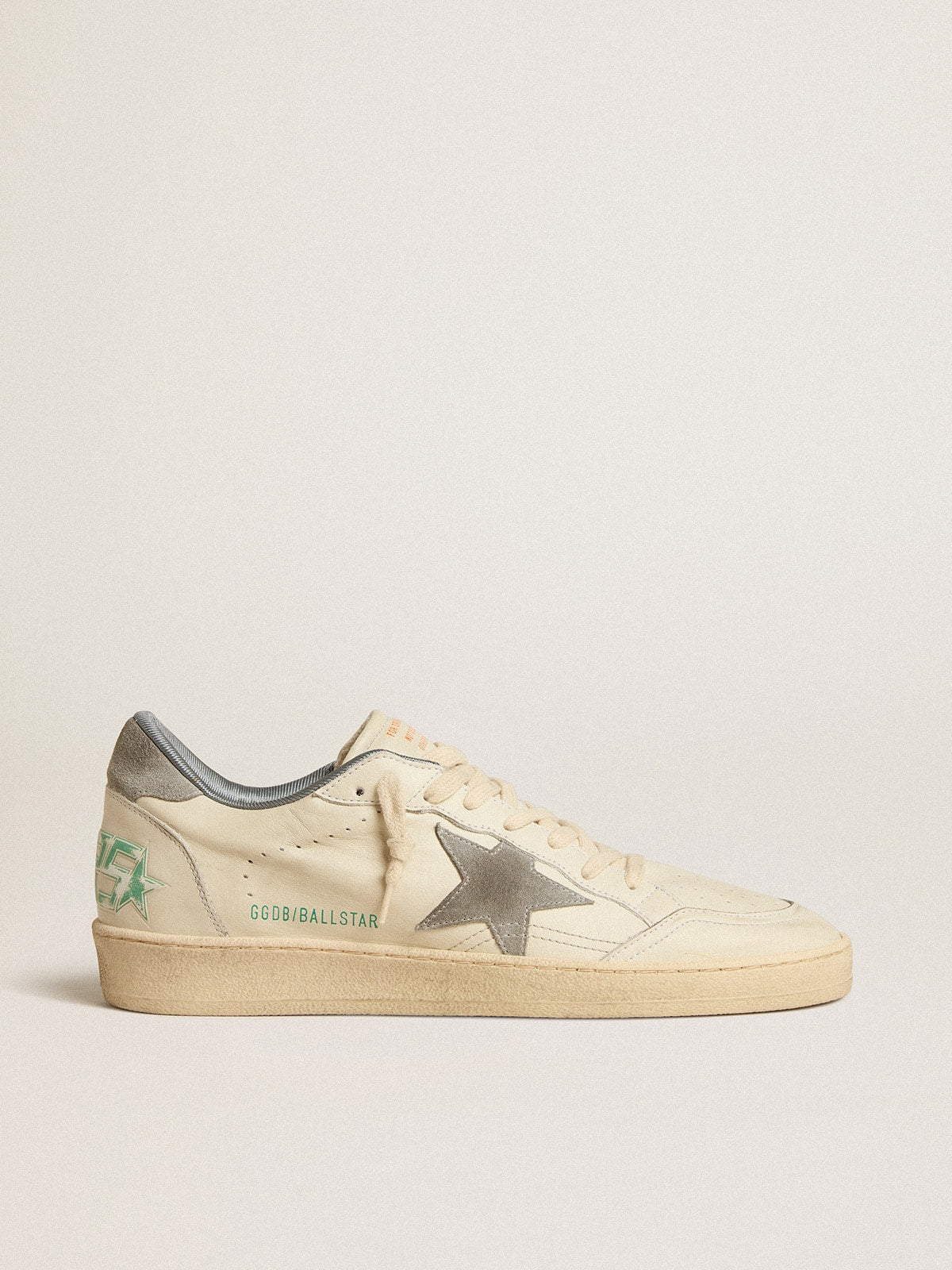 Ball Star in nappa leather with gray suede star and heel tab - Golden Goose Men