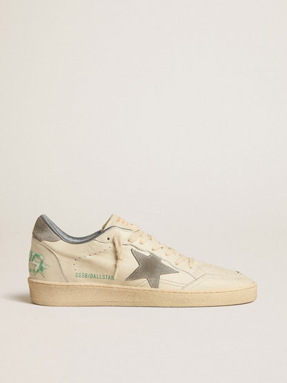 Ball Star in nappa leather with gray suede star and heel tab - Golden Goose Men