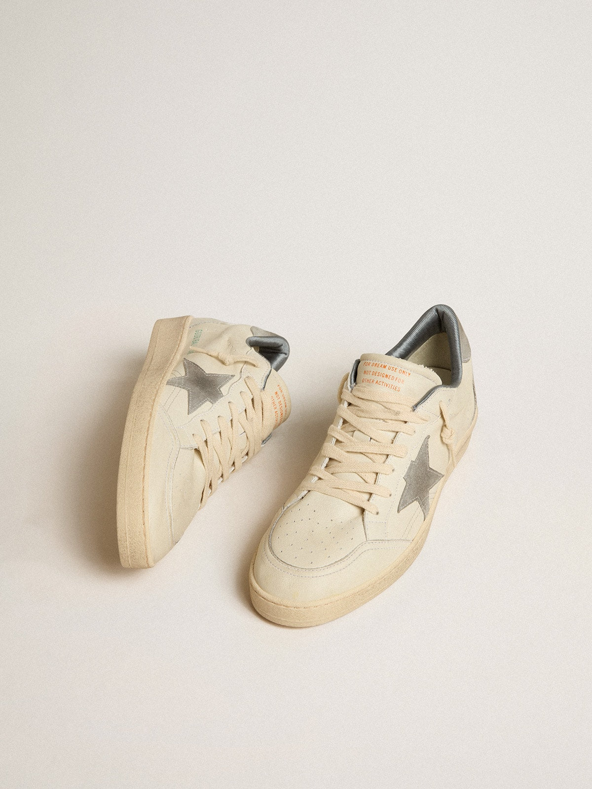 Ball Star in nappa leather with gray suede star and heel tab - Golden Goose Men