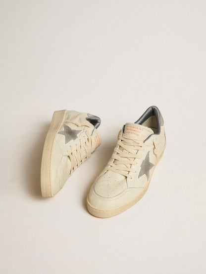 Ball Star in nappa leather with gray suede star and heel tab - Golden Goose Men