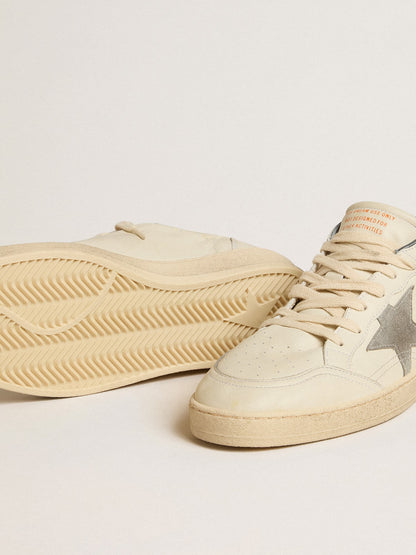 Ball Star in nappa leather with gray suede star and heel tab - Golden Goose Men