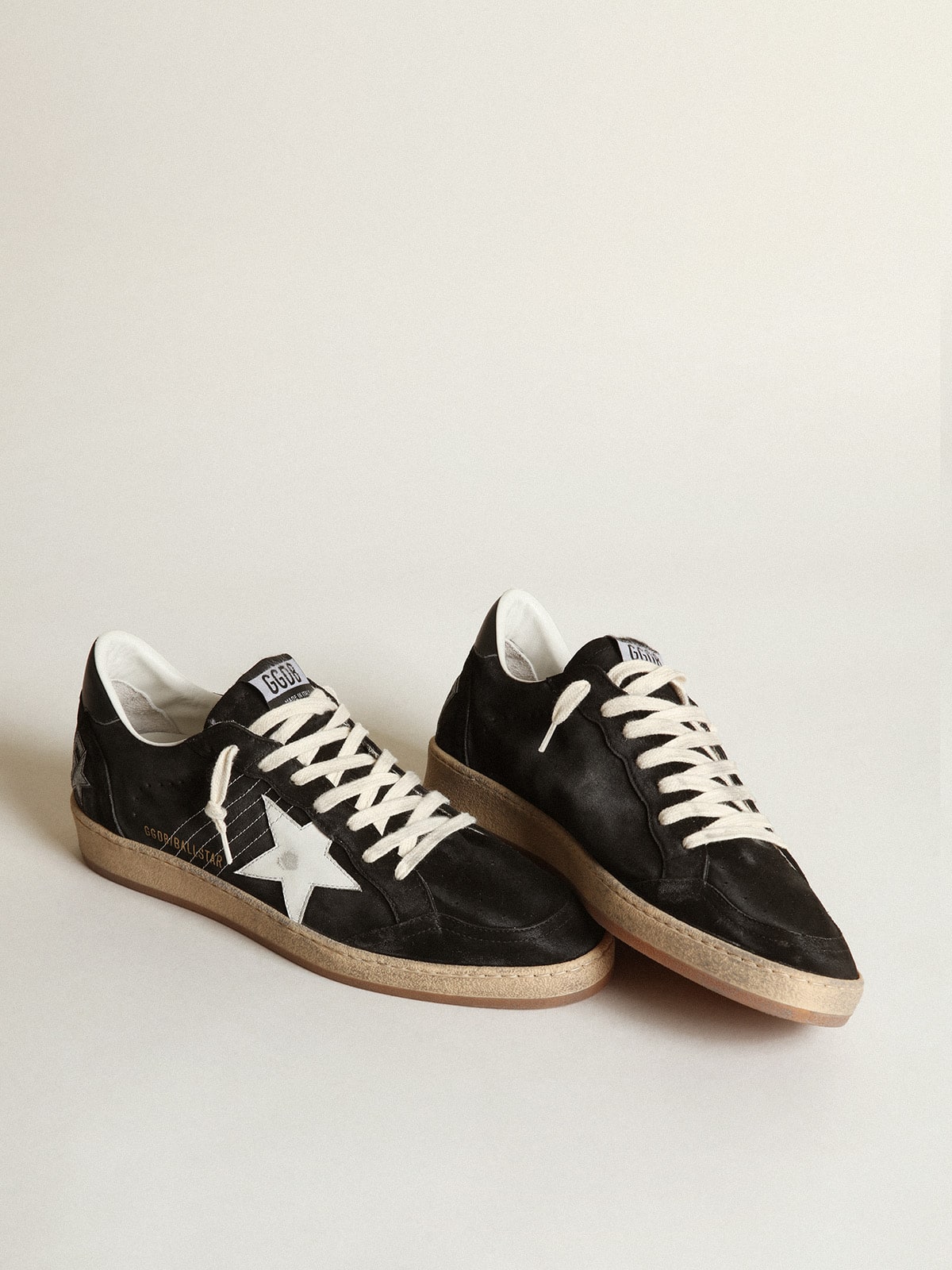 Men's Ball Star in black suede with white leather star - Golden Goose Men