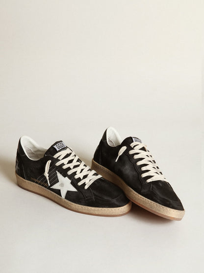 Men's Ball Star in black suede with white leather star - Golden Goose Men