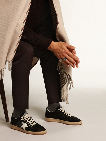 Men's Ball Star in black suede with white leather star - Golden Goose Men