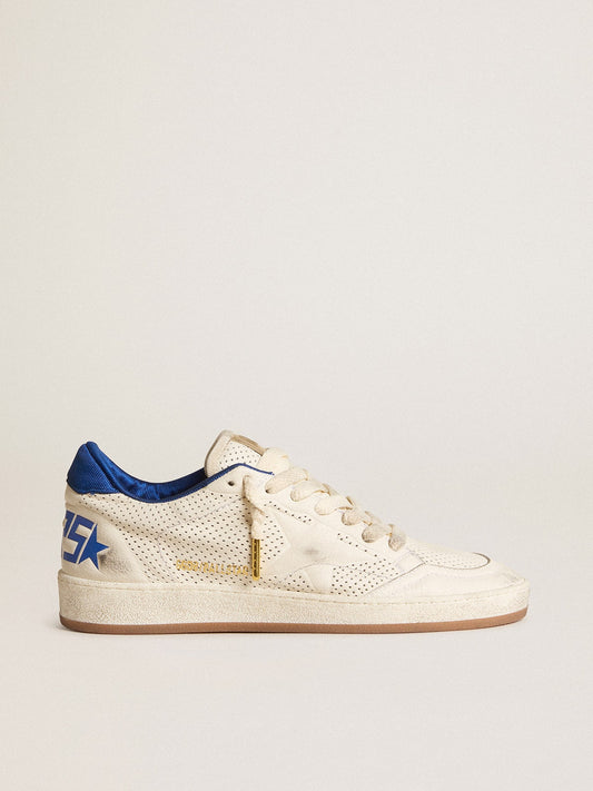 Ball Star in perforated nappa with white star and blue nylon heel tab - Golden Goose Men