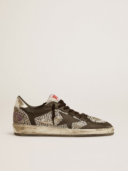 Men's Ball Star in elephant-print leather with black leather star - Golden Goose Men